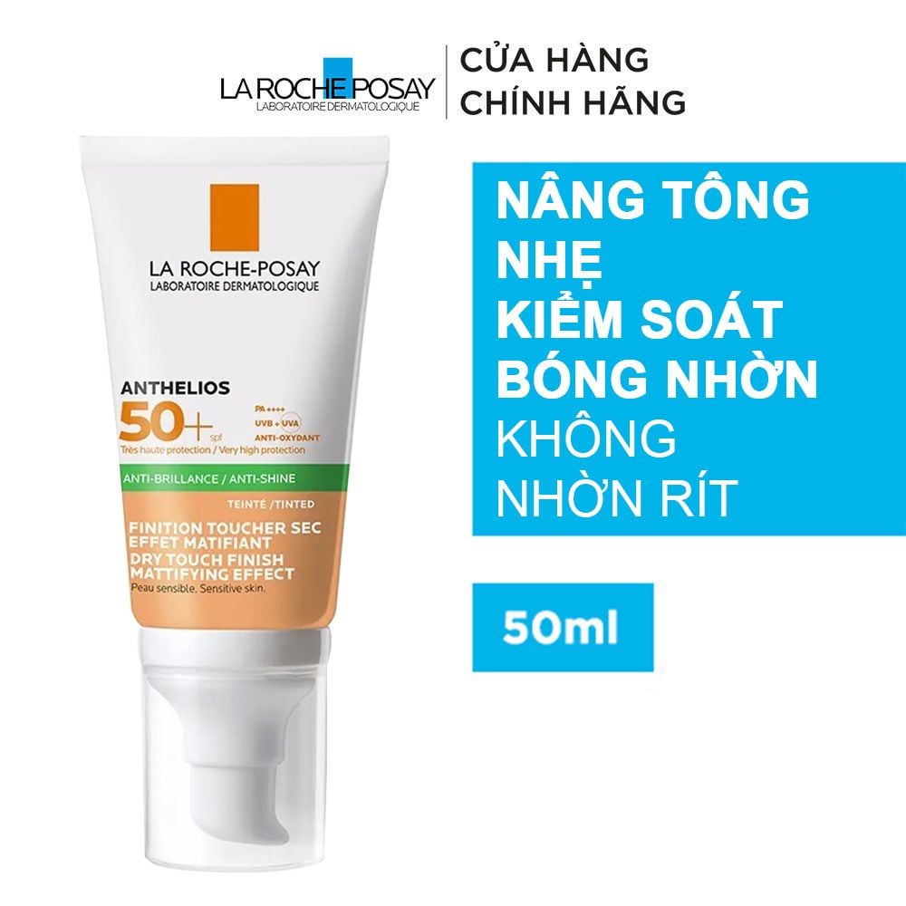 Kem Chống Nắng La Roche-Posay Kiểm Soát Dầu Nâng Tông Anthelios Tinted Anti-Shine Gel Cream Dry Touch Finish SPF50+ 50ml