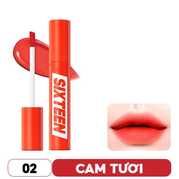 Son Kem Siêu Lì, Mịn Môi, Lên Màu Chuẩn 16Brand Fruit Chu Tint 4.5g - 02 ORANGE GUMMY