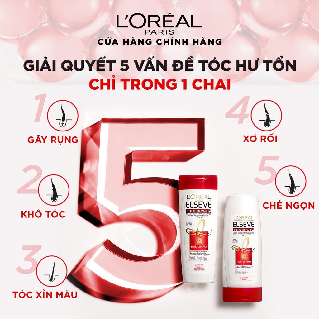 [325ml] Dầu Xả Phục Hồi Tóc L'Oreal Elseve Total Repair 5 Conditioner