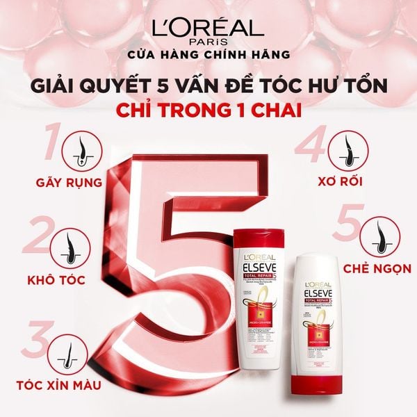  [280ml] Dầu Xả Phục Hồi Tóc L'Oreal Elseve Total Repair 5 Conditioner 