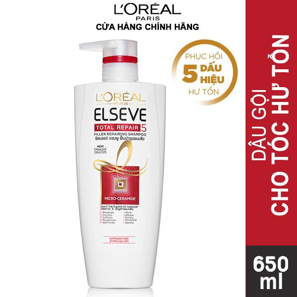 [650ml] Dầu Gội Phục Hồi Tóc Hư Tổn L'Oreal Elseve Total Repair 5 Shampoo