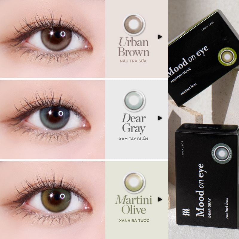 Kính Áp Tròng Merzy Lens Mắt Màu Tự Nhiên, Cao Cấp Hàn Quốc Mood On Eye Contact Lens