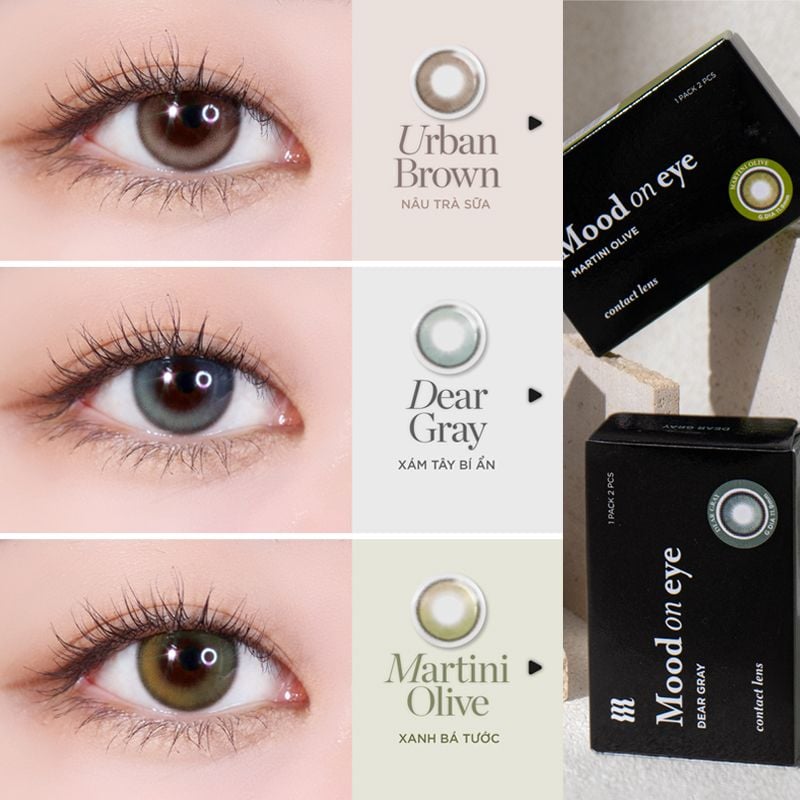 Kính Áp Tròng, Lens Mắt Màu Tự Nhiên, Cao Cấp Hàn Quốc Merzy Mood On Eye Contact Lens