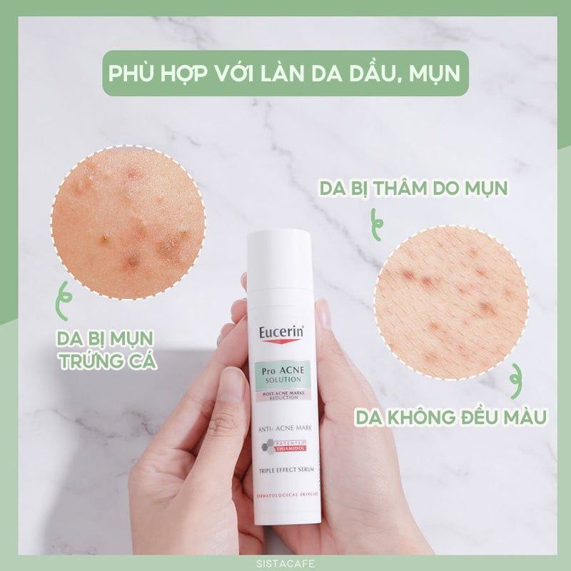 Serum Eucerin Tinh Chất Hỗ Trợ Mờ Thâm, Dưỡng Sáng Cho Da Mụn Eucerin Acne-Oil Control Pro Acne Triple Effect Serum 40ml