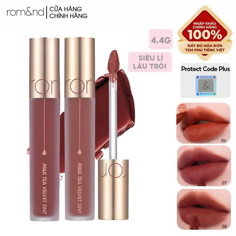 Son Kem Lì Hàn Quốc Mịn Mượt Như Nhung Romand Milk Tea Velvet Tint Ver 2 4.4g