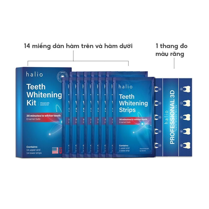 Miếng Dán Trắng Răng An Toàn Ít Ê Buốt Halio Teeth Whitening