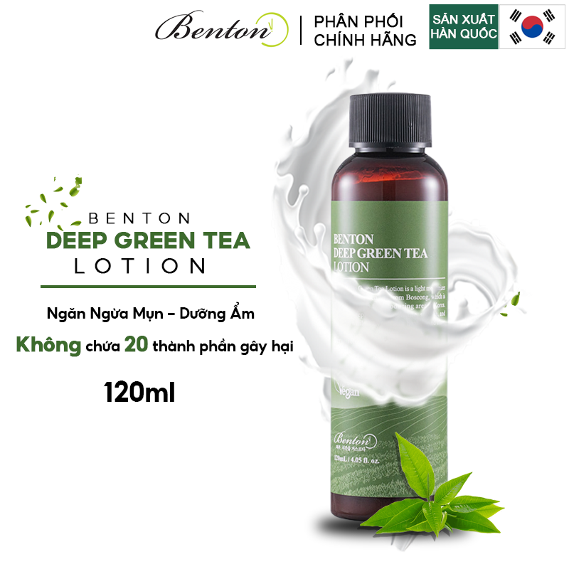 Sữa Dưỡng Dưỡng Ẩm, Ngăn Ngừa Mụn Chiết Xuất Trà Xanh Benton Deep Green Tea Lotion 120ml