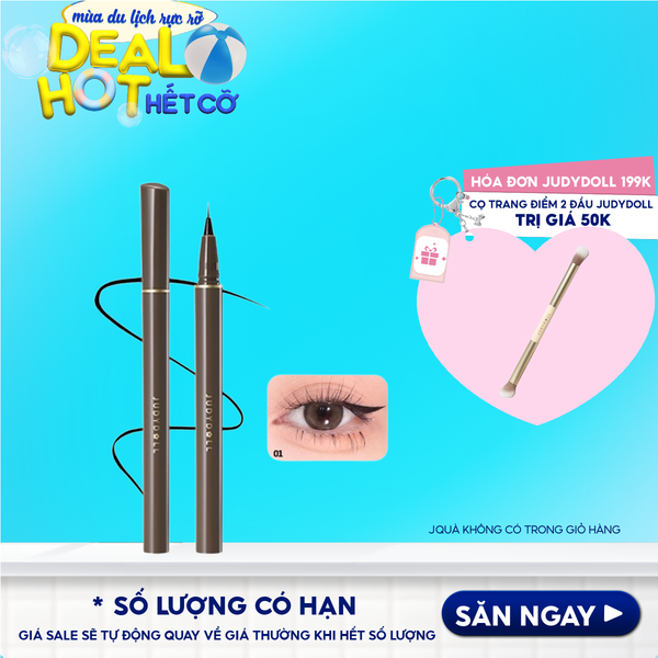 Bút Kẻ Mắt Nước Siêu Mảnh, Lâu Trôi, Chống Thấm Nước Judydoll Slim Liquid Eyeliner 0.4g - 01 Black