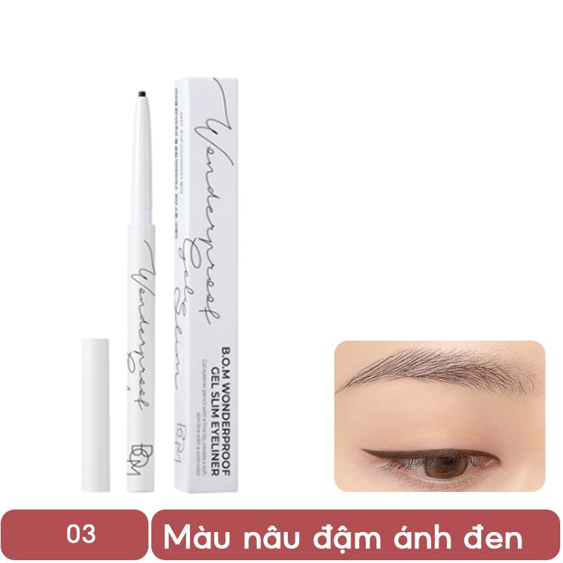 Chì Kẻ Mắt Siêu Mảnh, Lâu Trôi B.O.M Wonderproof Gel Slim Eyeliner 0.1g