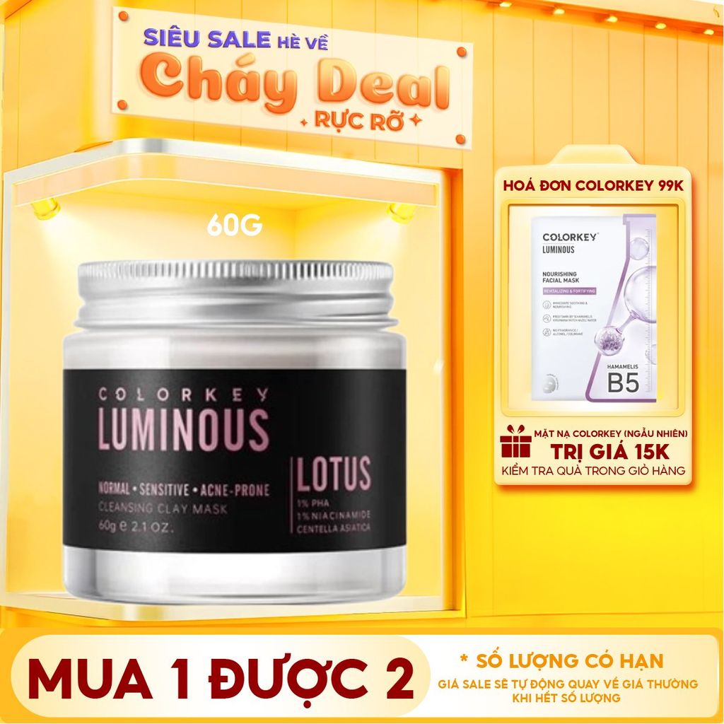 Mặt Nạ Bùn Khoáng Colorkey Làm Sạch Sâu Luminous Cleansing Clay Mask 60g