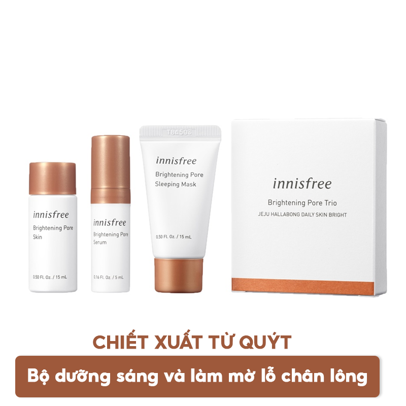 [3 Items] Bộ Kit Hỗ Trợ Dưỡng Sáng Và Làm Mờ Lỗ Chân Lông Innisfree Brightening Pore Trio