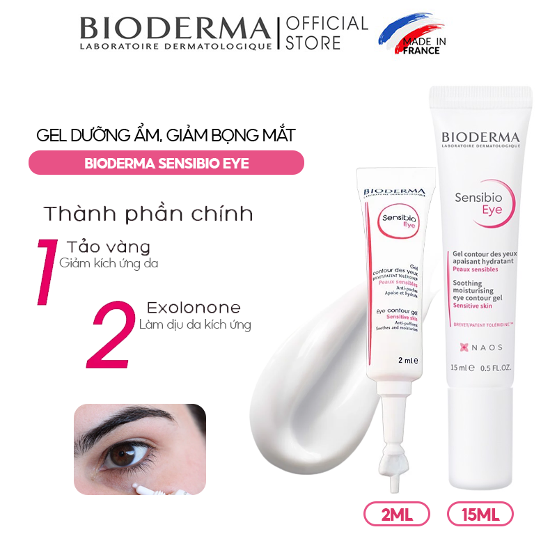 Kem Dưỡng Mắt Dạng Gel Bioderma Dưỡng Ẩm, Hỗ Trợ Giảm Bọng Mắt Sensibio Eye 15ml