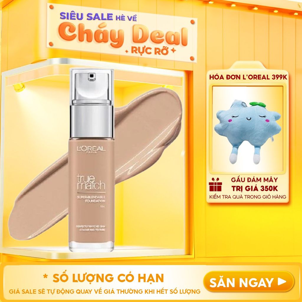 Kem Nền L'Oreal Mịn Nhẹ Cho Lớp Nền Bền Màu Lâu Trôi True Match Super-Blendable Foundation SPF16/PA++ 30ml