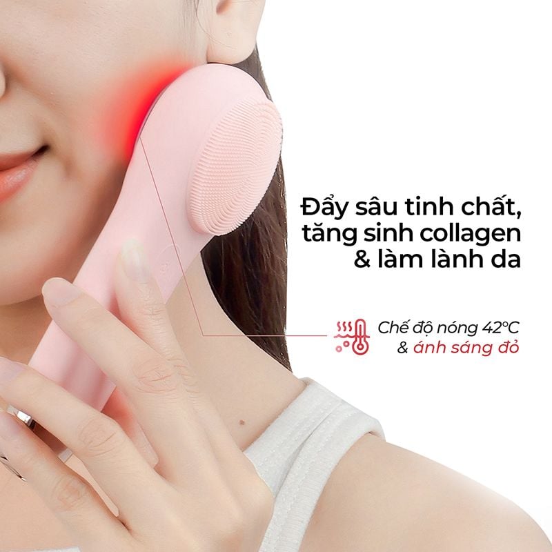 Máy Rửa Mặt Massage Tích Hợp Liệu Pháp Ánh Sáng & Nhiệt Halio Multi-task Cleansing & Massaging Device