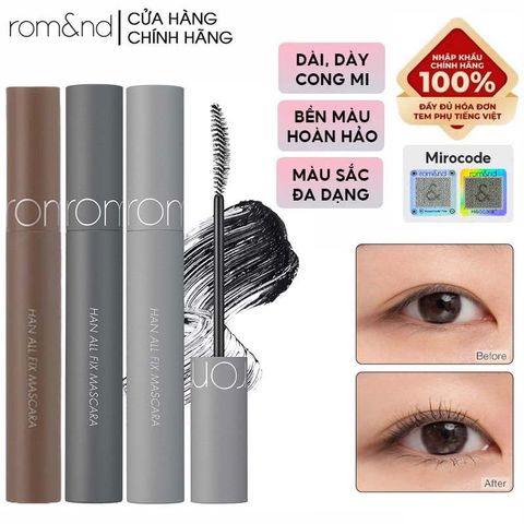 Mascara Chuốt Mi Romand Siêu Dài Và Cong Mi Tự Nhiên, Chống Trôi Hiệu Quả Han All Fix Mascara - Han All Line 7g