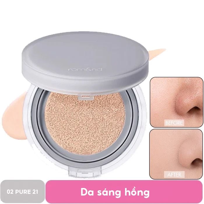 Phấn Nước Che Phủ Hoàn Hảo, Mỏng Nhẹ Tự Nhiên Romand NU Zero Cushion SPF24/PA++ 15g