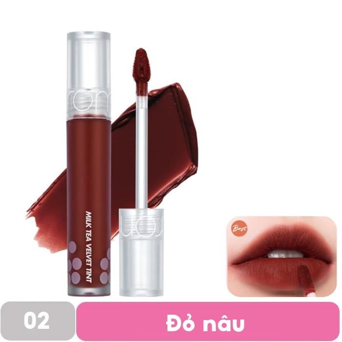 [Màu 1-4] Son Kem Lì Romand Mịn Mượt Như Nhung Milk Tea Velvet Tint 4.4g - 03 CINNAMON TEA