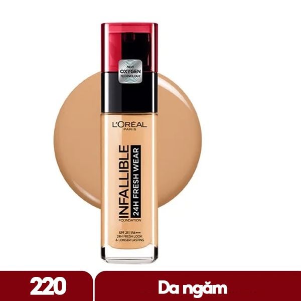 Kem Nền Mịn, Nhẹ, Lâu Trôi Suốt 24h L'Oreal Infallible 24H Fresh Wear Foundation SPF20/ PA+++ 30ml