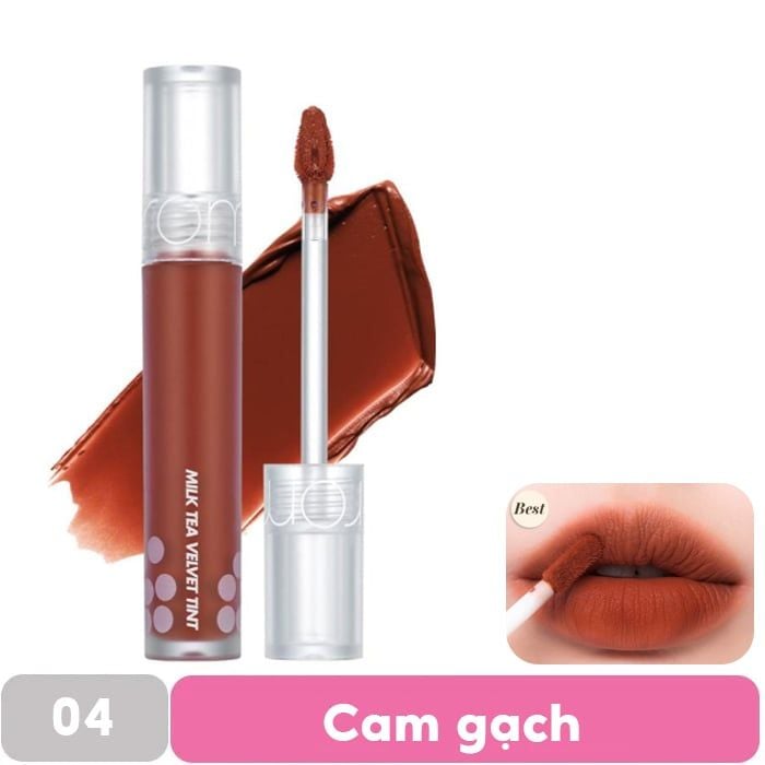 [Màu 1-4] Son Kem Lì Romand Mịn Mượt Như Nhung Milk Tea Velvet Tint 4.4g - 03 CINNAMON TEA