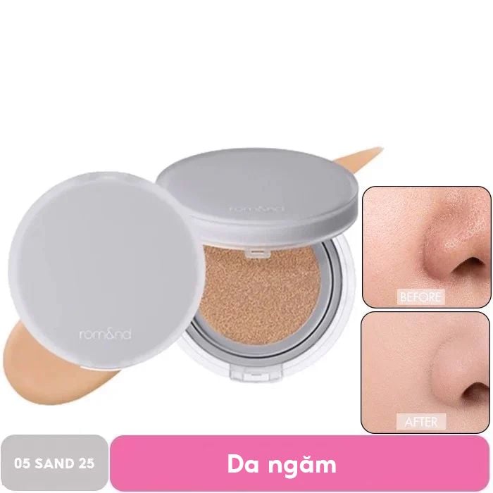 Phấn Nước Che Phủ Hoàn Hảo, Mỏng Nhẹ Tự Nhiên Romand NU Zero Cushion SPF24/PA++ 15g