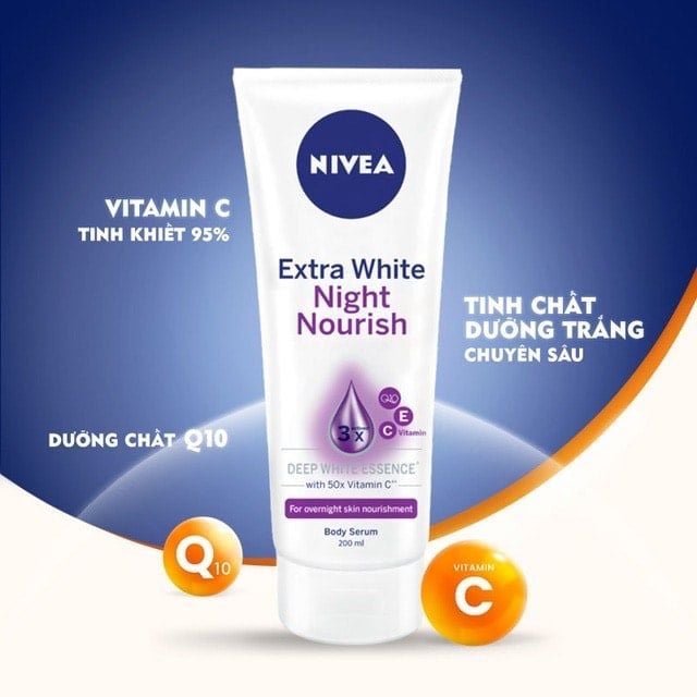 Tinh Chất Dưỡng Thể Trắng Da Ban Đêm Nivea Extra White Night Nourish Body Serum