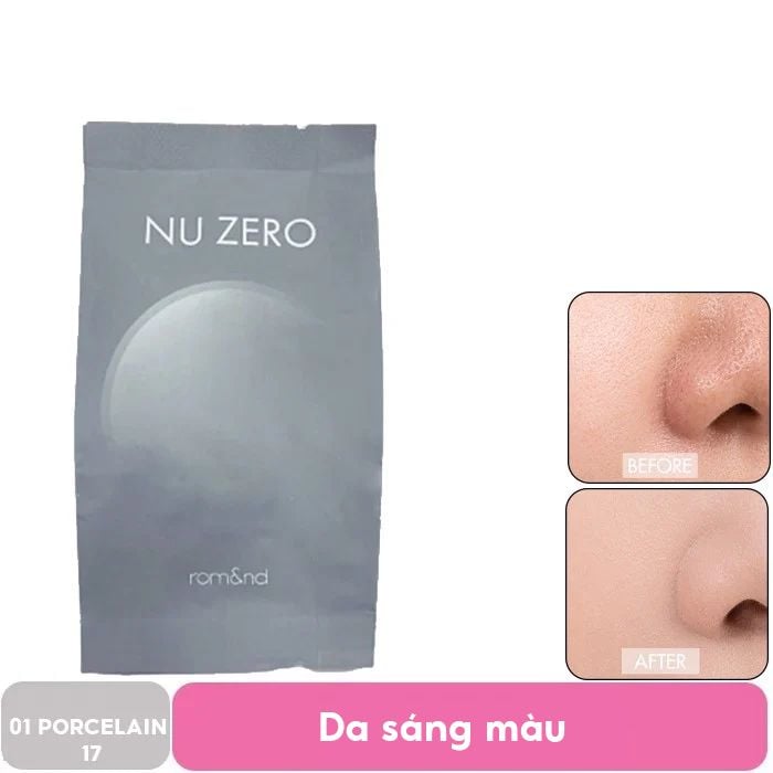 Phấn Nước Che Phủ Hoàn Hảo, Mỏng Nhẹ Tự Nhiên Romand NU Zero Cushion SPF24/PA++ 15g