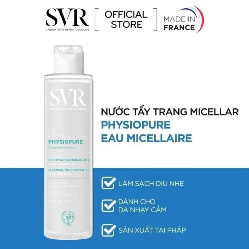 Nước Tẩy Trang SVR Dành Cho Da Nhạy Cảm Physiopure Eau Micellaire 75ml