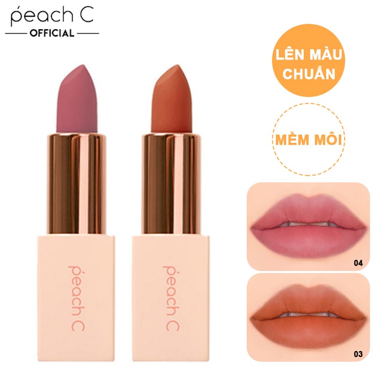 Son Thỏi Lên Màu Chuẩn, Mềm Mại Môi Peach C Four Season MLBB Lipstick 3.6g - 03 IN THE AIR