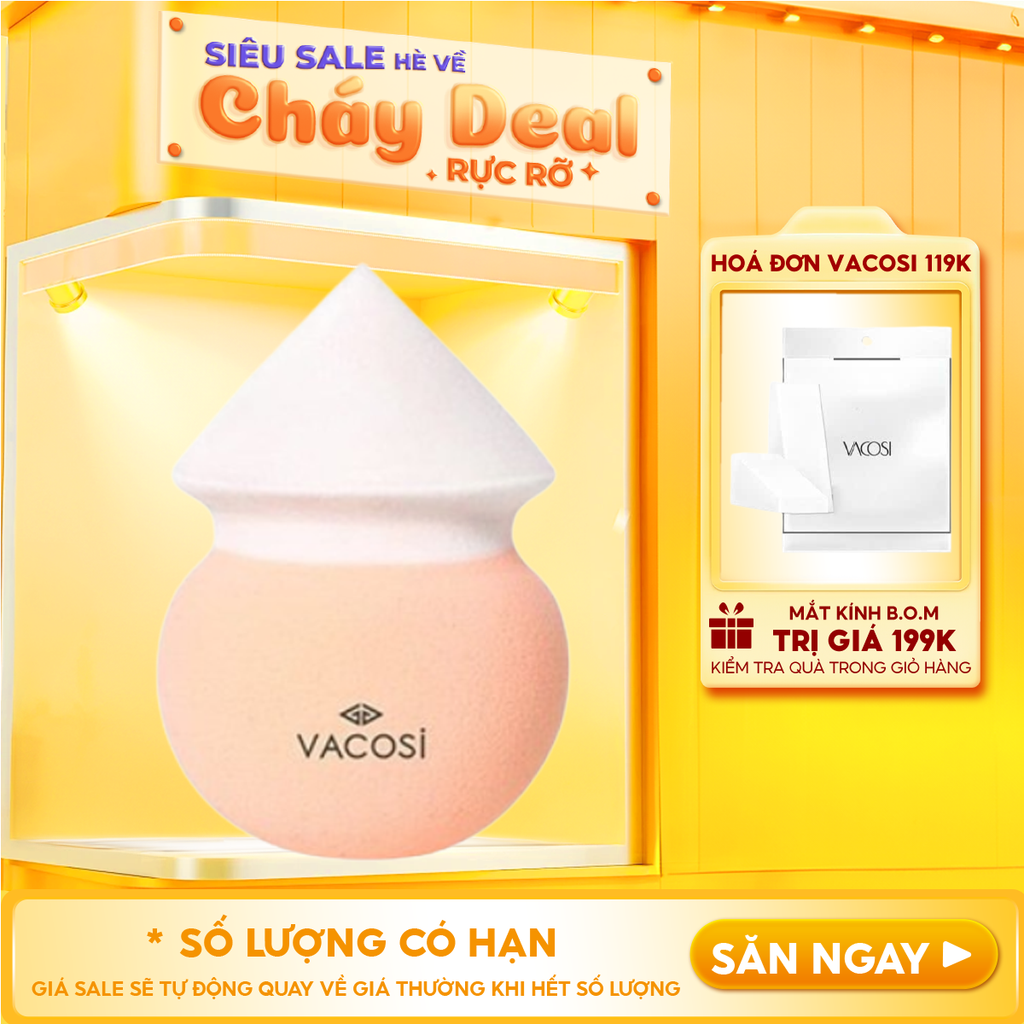 Bông Phấn Nón Lá Đánh Nền Vacosi Blender - BP31