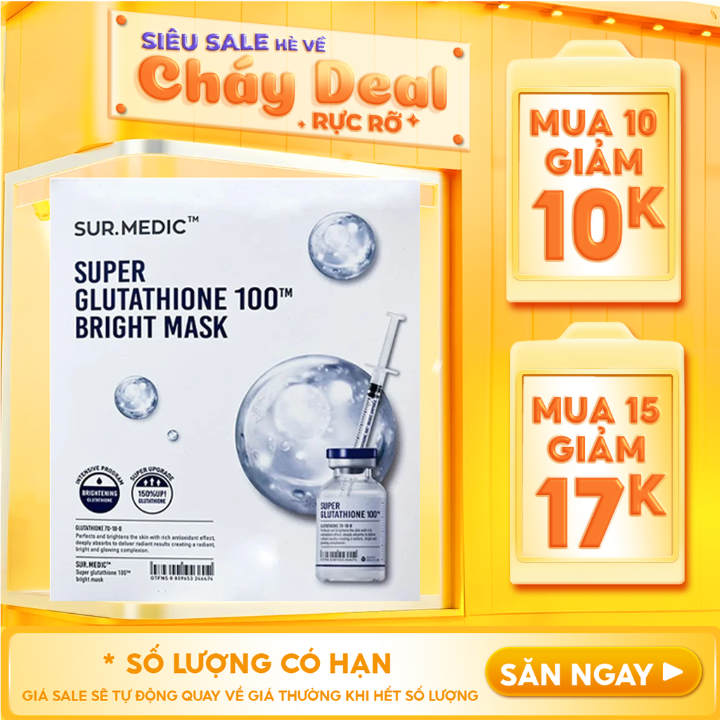 Mặt Nạ Hỗ Trợ Dưỡng Trắng Da Sur.Medic+ Bright Glutathione Mask 30g
