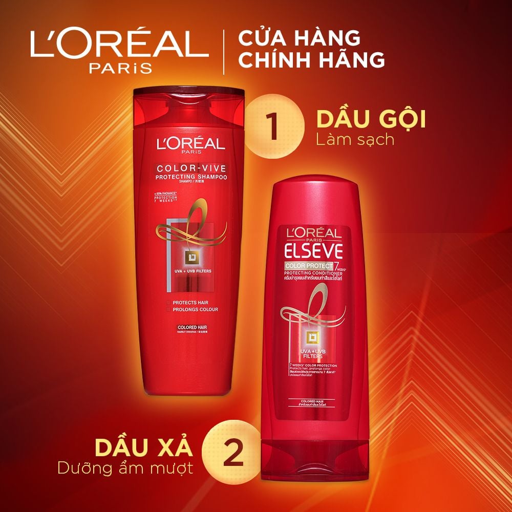 [330ml] Dầu Gội Giữ Màu Tóc Nhuộm L'Oreal Elseve Color Protect 7 Weeks Shampoo