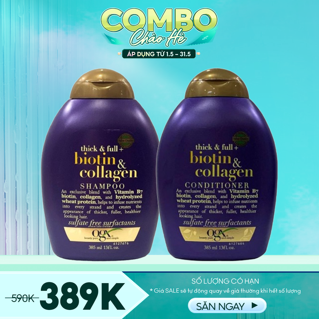 Combo Bundle Body 3 - 2 Sản Phẩm (Dầu Gội OGX 385ml + Dầu Xả OGX 385ml)