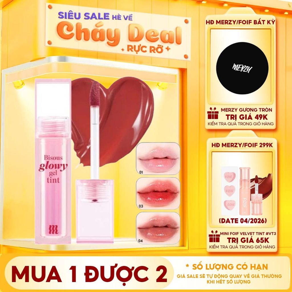 Son Bóng Pha Lê Căng Mọng, Bền Màu Merzy Bisous Glowy Gel Tint