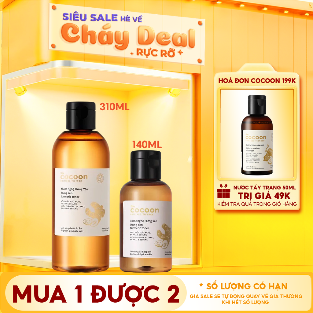Nước Hoa Hồng Cocoon Hỗ Trợ Làm Sáng Da Từ Nước Nghệ Hưng Yên Hung Yen Turmeric Toner