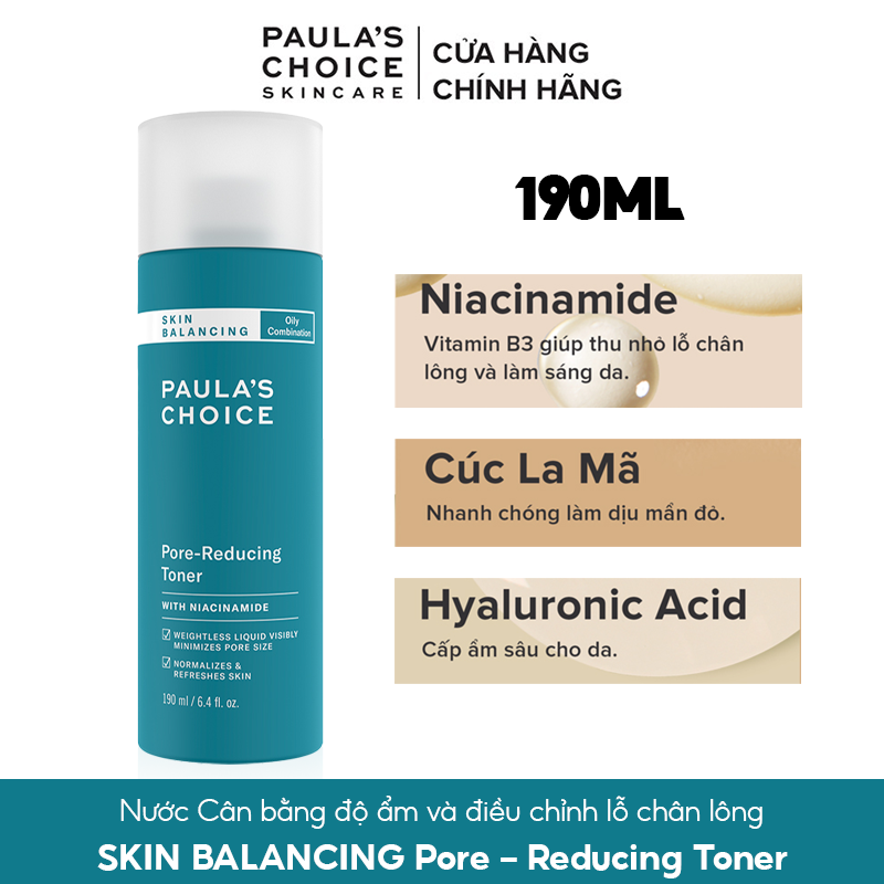 Nước Hoa Hồng Cân Bằng Da & Chăm Sóc Lỗ Chân Lông Paula's Choice Skin Balancing Pore-Reducing Toner 190ml