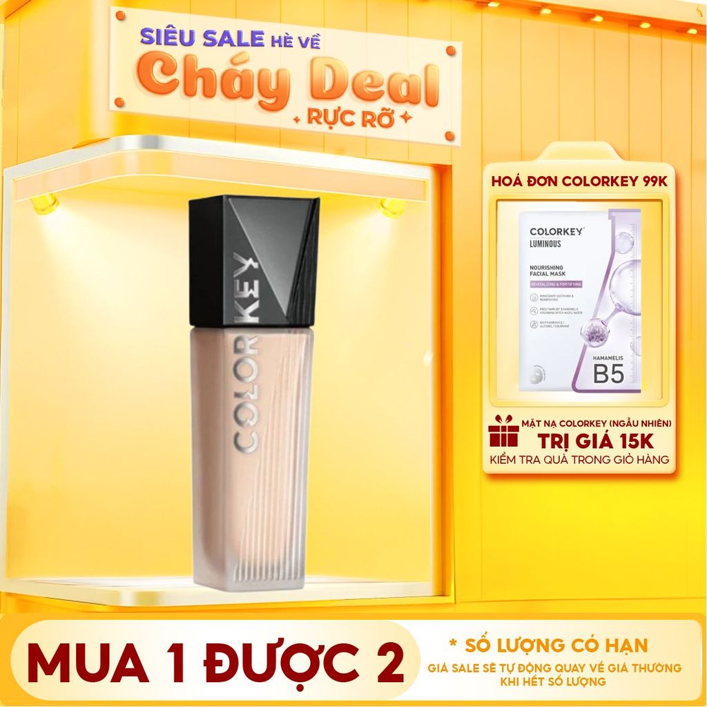 Kem Nền Mỏng Nhẹ, Lâu Trôi, Dành Cho Da Dầu Colorkey Long Lasting Flawless Liquid Foundation 30g