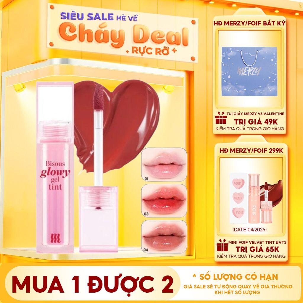 Son Bóng Pha Lê Căng Mọng, Bền Màu Merzy Bisous Glowy Gel Tint