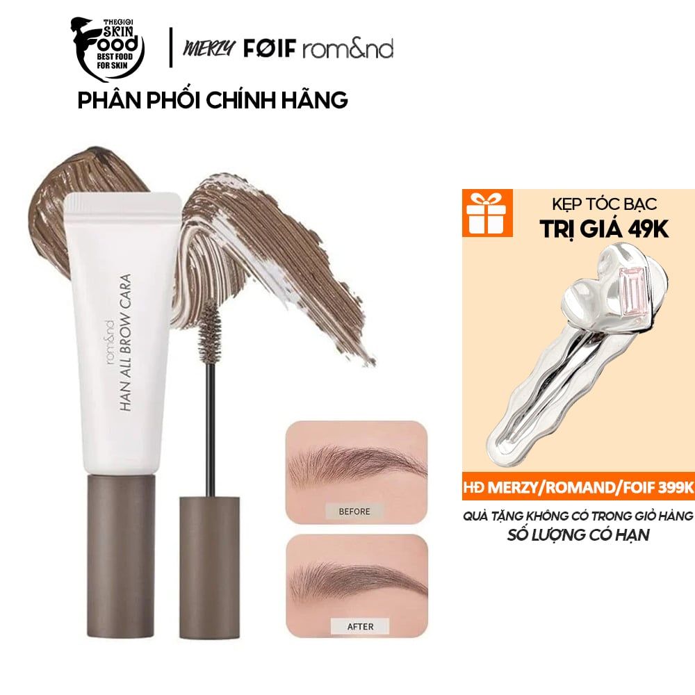 Mascara Chân Mày Siêu Tự Nhiên, Bền Màu, Lâu Trôi Romand Han All Brow Cara 9g