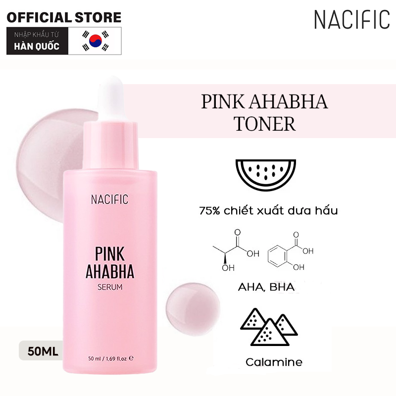 Serum NACIFIC Tinh Chất Dưỡng Ẩm, Loại Bỏ tế Bào Chết NACIFIC Pink AHABHA Serum 50ml