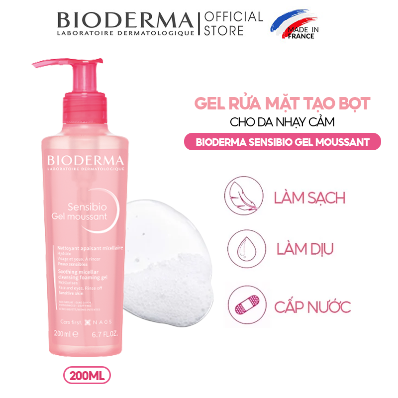 Gel Rửa Mặt Bioderma Cho Da Nhạy Cảm 200ml – THẾ GIỚI SKINFOOD