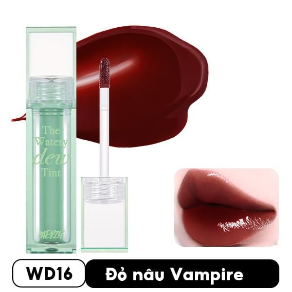 [NEW][DEW4 - XANH DƯƠNG] Son Tint Bóng Dạng Thạch, Bền Màu, Lâu Trôi Cho Đôi Môi Căng Mọng, Ẩm Mịn Merzy The Watery Dew Tint 4g