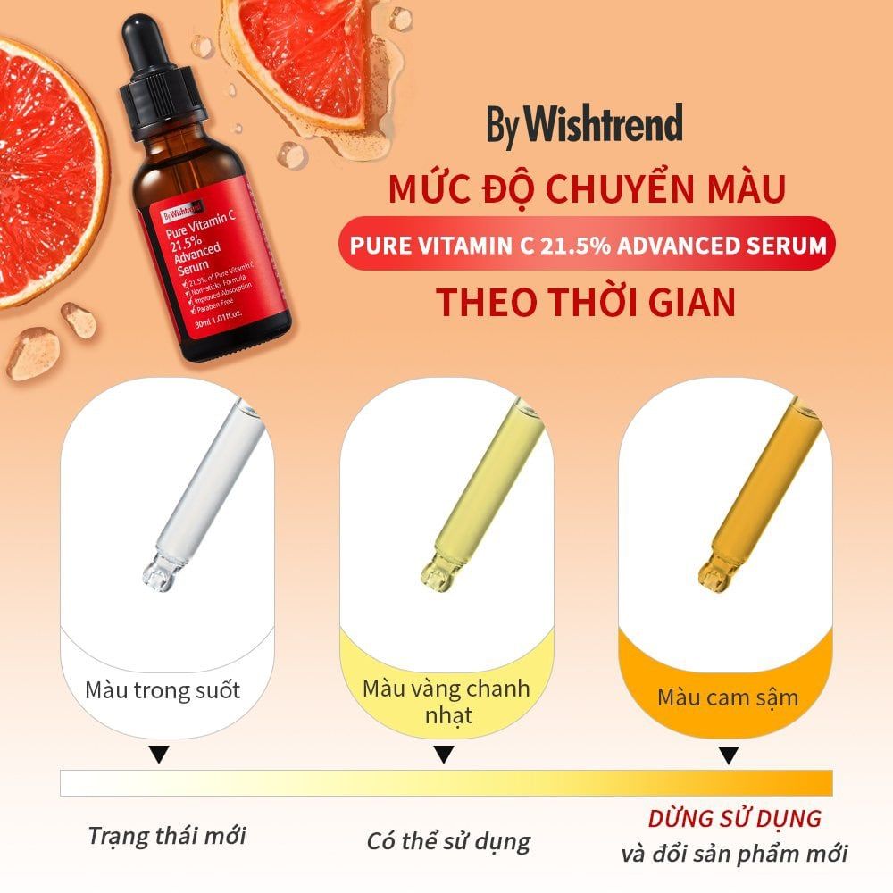 Serum By Wishtrend Tinh Chất Vitamin C Nồng Độ Cao Dưỡng Trắng Da, Mờ Thâm Nám By Wishtrend Pure Vitamin C 21.5 Advanced Serum 30ml