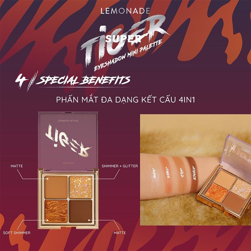 Bảng Phấn Mắt Lemonade SuperTiger Eye Shadow Mini Palette 8.8g