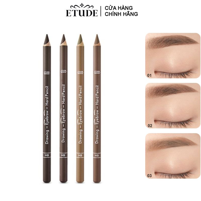 Chì Kẻ Mày Nét Mảnh Etude Drawing Eyebrow Hard Pencil 2.32g - 3 LIGHT BROWN