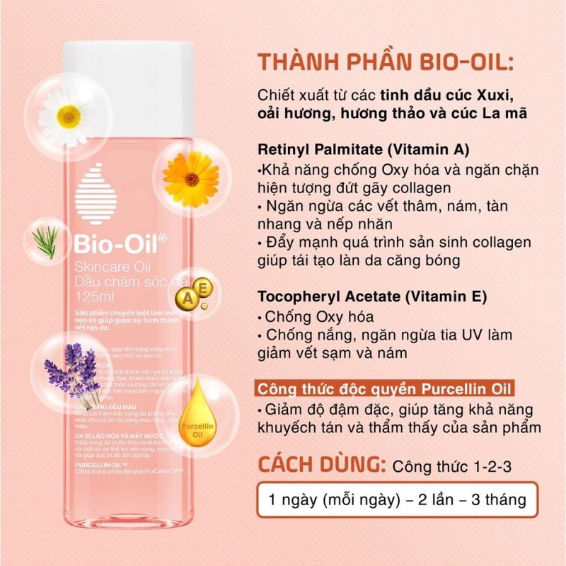 Dầu Chăm Sóc Da Giúp Mờ Sẹo, Giảm Rạn Da, Làm Đều Màu Da Bio-Oil Skincare Oil