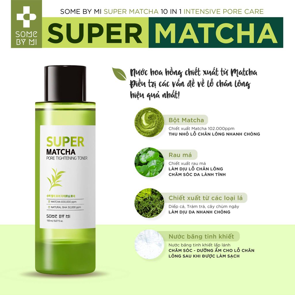 Nước Hoa Hồng Some By Mi Super Matcha Pore Tightening Toner 150ml – THẾ GIỚI SKINFOOD