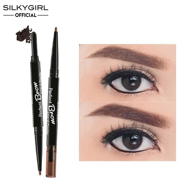 Chì Kẻ Mày Silkygirl Tạo Hiệu Ứng Nét Mày Tự Nhiên Perfect Brow Liner & Powder 0.5g #02 DARK BROWN