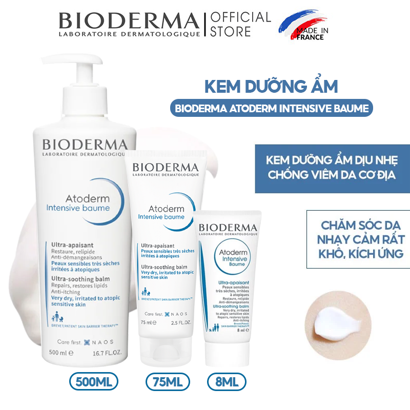 Kem Dưỡng Ẩm Chuyên Sâu, Làm Dịu Da Bioderma Atoderm Intensive Baume