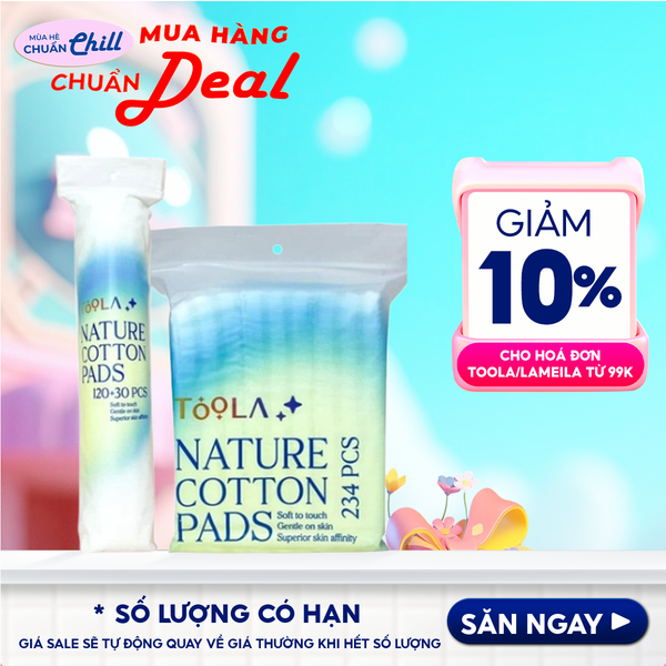 [NHẬP KHẨU] Bông Tẩy Trang Mềm Mịn TOOLA - 50 miếng - 150 miếng - 234 miếng