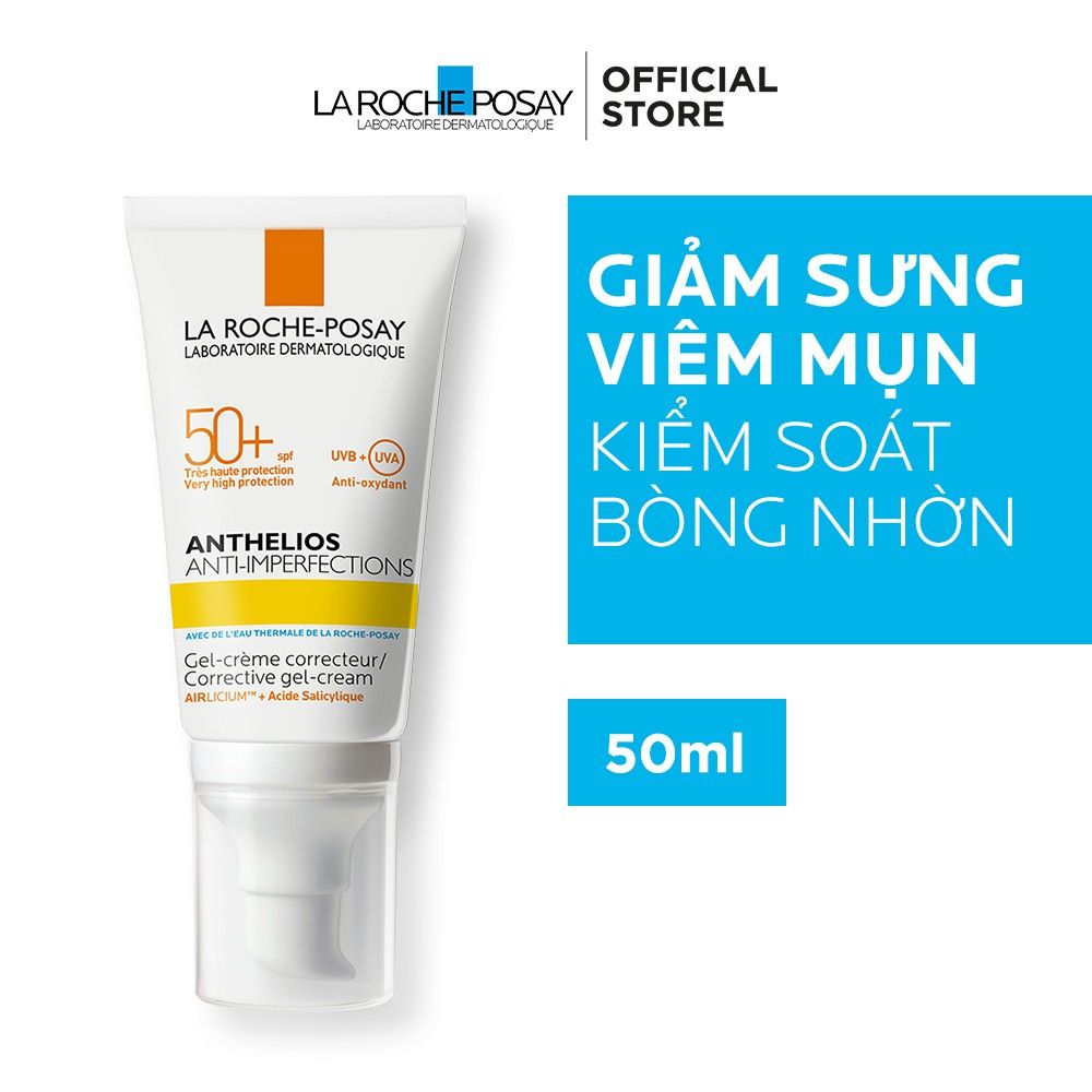 Kem Chống Nắng Giảm Mụn, Kiểm Soát Dầu La Roche-Posay Anthelios Anti-Imperfections SPF50+ 50ml